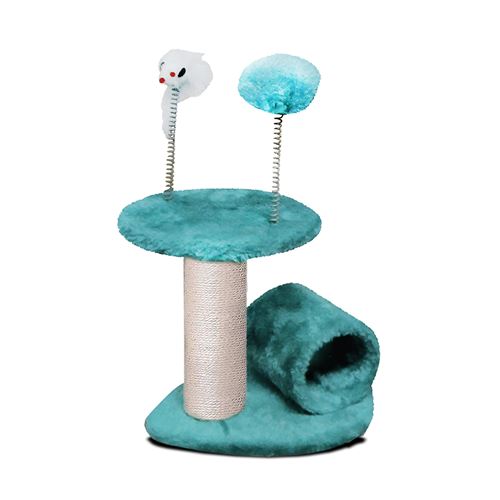 Arbre pour chat griffoir coloris bleu - Longueur 23 x profondeur 20 x Hauteur 40 cm. -JUANIO-