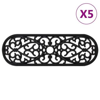 VidaXL 10 Marches D'Escalier Antidérapantes En Caoutchouc Noir 25x75 Cm - Sécurité Et Confort Pour Intérieur Et Extérieur