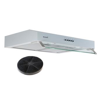 beldeko - hotte casquette / visière rivage 60 cm blanc - 100w - 210 m3/h - 1