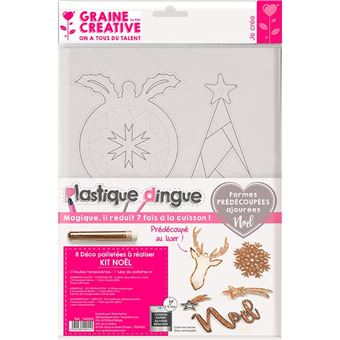 Kit Graine Créative plastique dingue 8 deco Noël pailletes avec decoupes