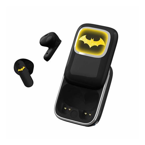 AURICULARES INALÁMBRICOS BATMAN CABALLERO OSCURO  CON ESTUCHE DE CARGA DESLIZANTE Y LUZ LED OTL Technologies