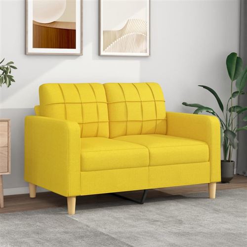VIDAXL - Canapé 2 places - 120 cm - Jaune clair - Image 2