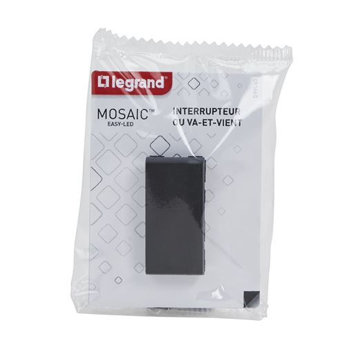 Non Communiqué Noir Legrand - Interrupteur Va Et Vient Easy-Led 10A 1 Module À Composer - Mosaic