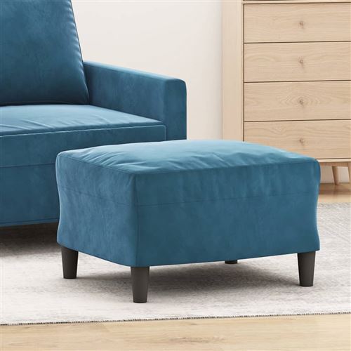 VIDAXL - Pouf - Velours - Bleu - 60 x 50 x 41 cm - Image 3