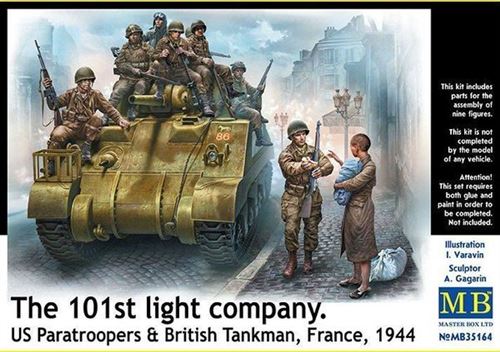 101th Light Company.us Paratroopers And British Tankmen- 1:35e - Master Box Ltd.