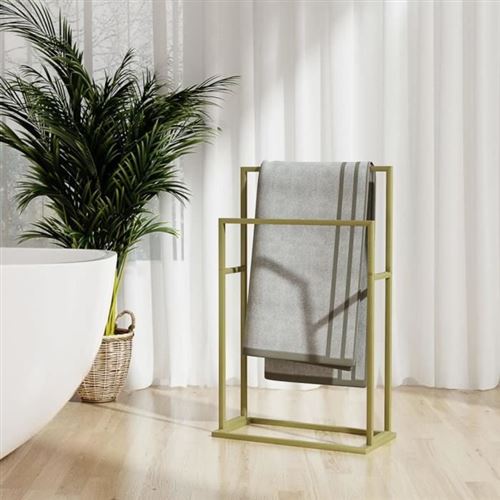 vidaXL Porte-serviettes sur pied Doré 48x24x78,5 cm Fer