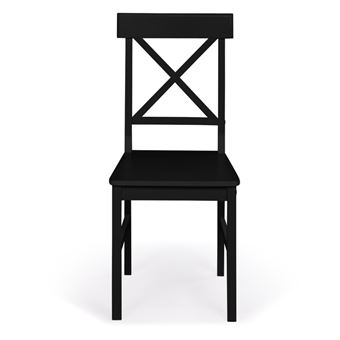 Lot de 4 chaises de cuisine avec croisillons SUZANNE bois noir - Achat &  prix