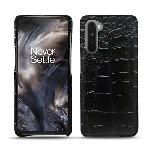 Coque cuir pour OnePlus Nord - Coque arrière - Cuir Horizon - Noir - NOREVE