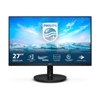 Philips V-line 271V8LAB - Écran LED - 27" - 1920 x 1080 Full HD (1080p) @ 100 Hz - VA - 250 cd/m² - 4000:1 - 4 ms - HDMI, VGA - haut-parleurs - noir texturé