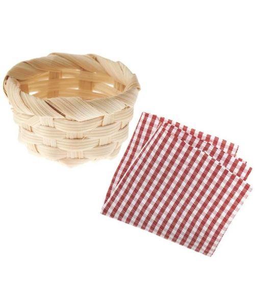 Panier miniature en bambou avec couverture de pique-nique pour le monde des lutins - Rico Design(...) - Marron
