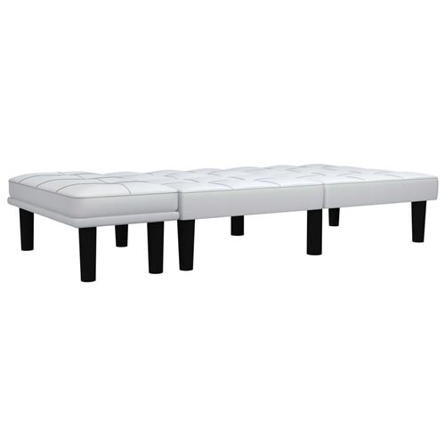 vidaXL Canapé à 2 places Blanc Similicuir