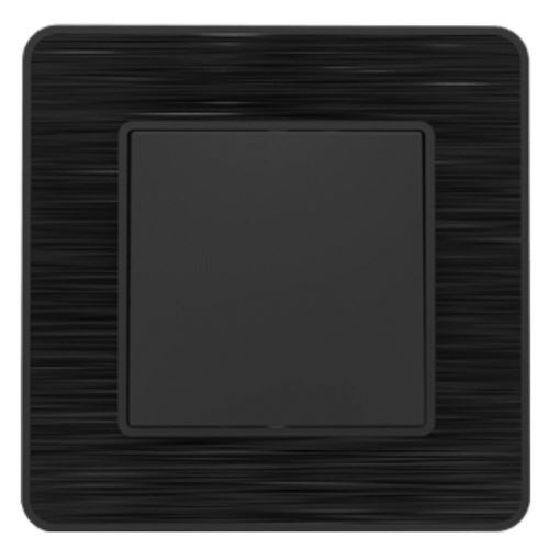 Zenitech - Bouton poussoir complet 10A - métal noir brossé - gamme Kouro