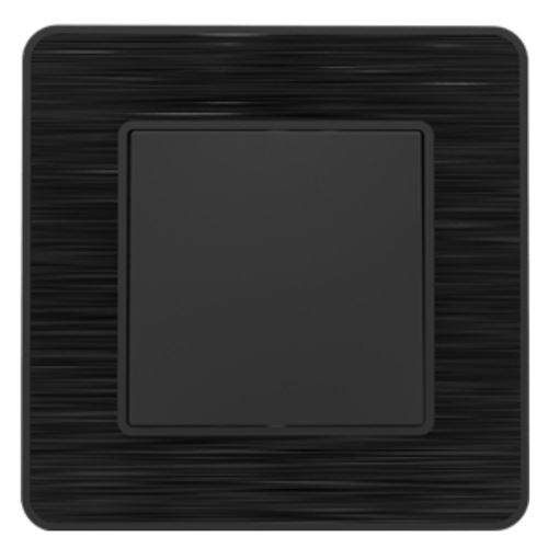 Non Communiqué Noir Bouton Poussoir Complet 10A - Métal Brossé - Kouro - Zenitech