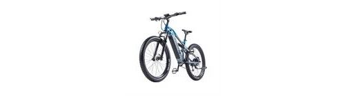  V&eacute;lo &eacute;lectrique tout suspendu KIMDYMA K01 27,5'', moteur de pointe 1000W, batterie 20AH, 9 vitesses, frein hydraulique, bleu 