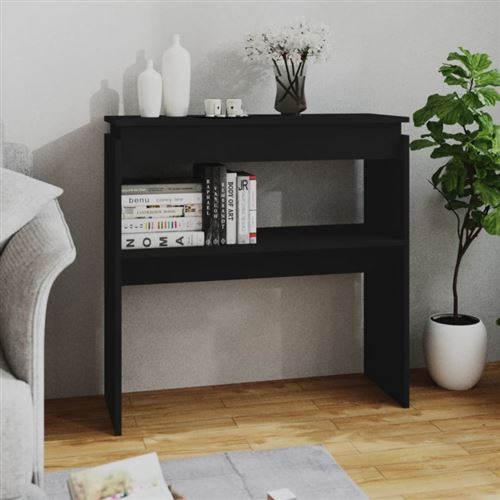 Vidaxl Noir Table Console 80X30x80 Cm Aggloméré - Image 3