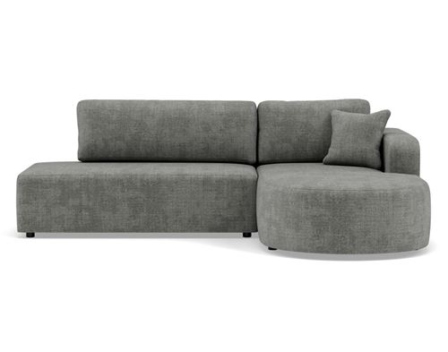 BESTMOBILIER Miro - Canap&eacute; d'angle droit 4 places convertible avec coffre en velours textur&eacute;