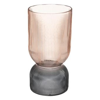 Atmosphera Créateur d'intérieur - Vase Design en Verre "Bicolore" 24cm Rose - 1