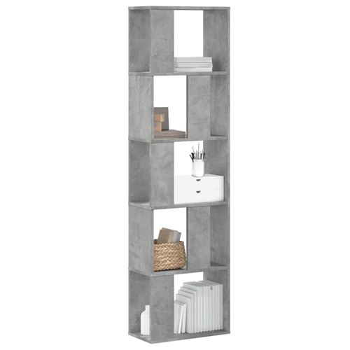 Vidaxl Gris Bibliothèque 5 Niveaux Béton - Image 3
