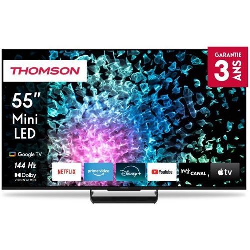Thomson 55MG7C15 TV QLED MiniLED 55 (139 cm) 4K UHD 3840x2160 144 Hz Google TV 2xHDMI 2.1 2xHDMI 2.0 WiFi