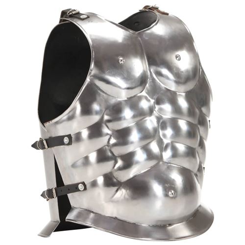 vidaXL Cuirasse d'armure corporelle de soldat romain GN Argenté Acier