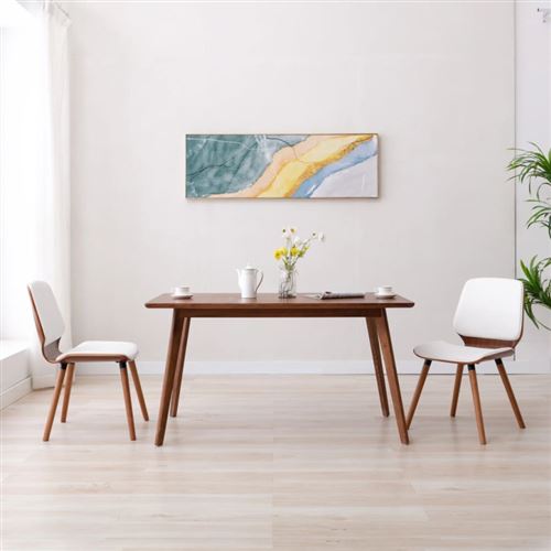 vidaXL Chaises à manger lot de 2 blanc similicuir