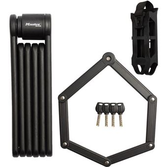 Antivol Vélo Pliable - Master Lock - 8335Eurdpro - Acier Trempé, 4 Clés, Support Inclus - 1