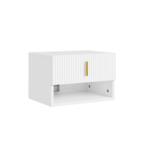 SoBuy Commodine murale avec tiroir et &eacute;clairage LED blanc 40x30x26 cm FBT176-E-W