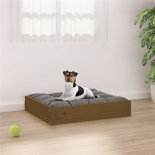 Meilleurs prix pour vidaXL Lit pour chien Marron miel 51,5x44x9 cm Bois de pin solide