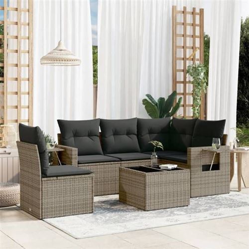 Non Communiqué Gris Vidaxl Salon De Jardin Avec Coussins 6 Pcs, Canapés De Terrasse, Ensemble De Meubles De Patio, Mobilier D'extérieur, 3252517