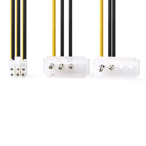Câble d'alimentation interne - 2x Molex Male - PCI Express Female - 0.15 m NEDIS