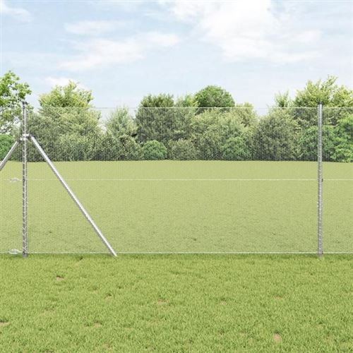 Non Communiqué Gris Clôture Hexagonale Vidaxl 1,4X25 M Acier Galvanisé 3352962