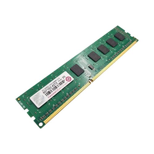 Barrette Mémoire 2Go RAM DDR3 Transcend DIMM PC3-10600 1333MHz 1Rx8