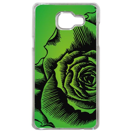 Coque Fleur Fond Fond Vert Compatible Samsung Galaxy A3 2016 Transparent