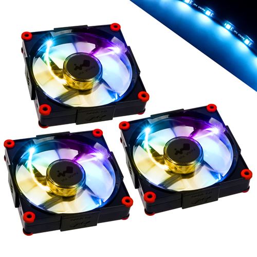 Inwin aurora rgb-led l&uuml;fter, 120mm, 3er set - schwarz/rot