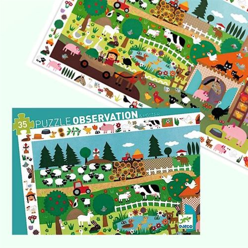 Puzzle Djeco Observation La Ferme 35 Pcs 3 Ans +