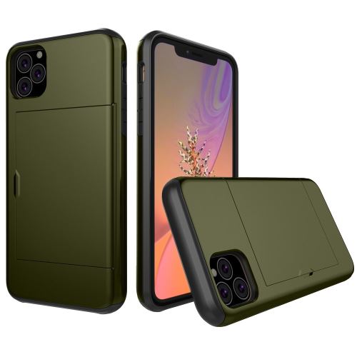 Coque en TPU hybride avec fente pour carte vert armé pour votre Apple iPhone XR 6.1 pouces (2019)