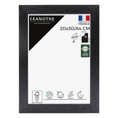 Cadre photo Karma noir 20x30 cm, bois reconstitué - marque française