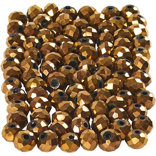 Creotime perles à facettes bronze métallique 3 x 4 mm 100 pièces