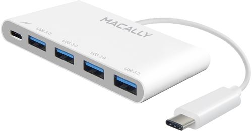 Macally UC3HUB4C - Adaptateur USB-C vers USB-C / 4 x USB-A 