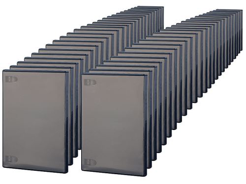 50 boîtiers d'archivage noirs CD/DVD