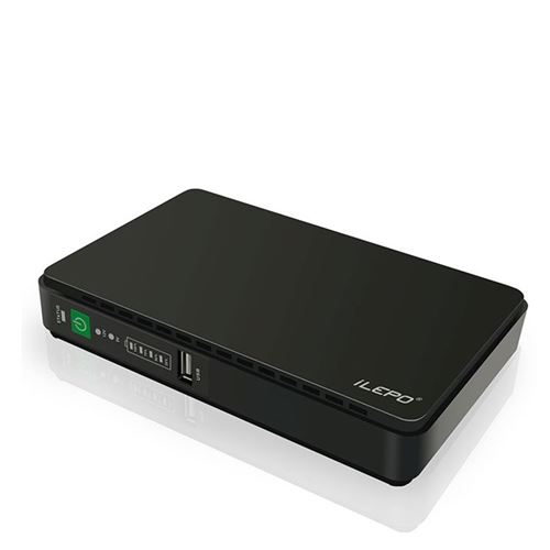 Batterie Externe Portable 8800 mAh et Mini POE 430 UPS Système d'Alimentation Sans Coupure Intelligent W023 (Noir)