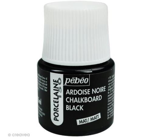 Peinture porcelaine P150 ardoise noire - 45 ml