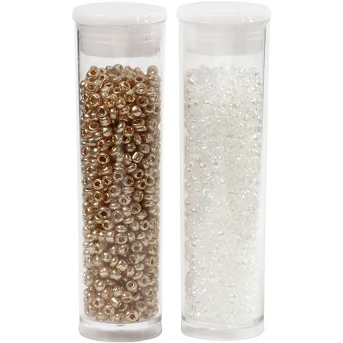 Creotime Rocailles 1,7 mm or rose / blanc