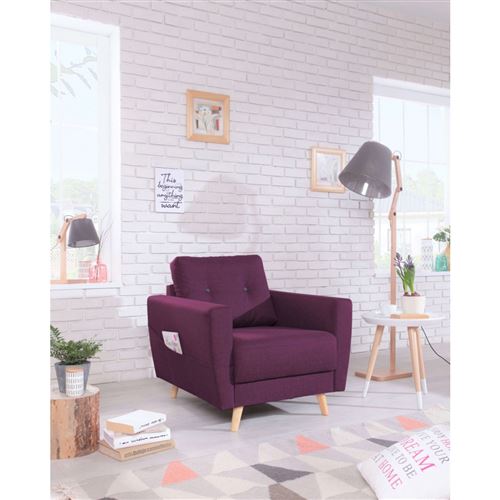 BOBOCHIC Fauteuil SCANDI Prune