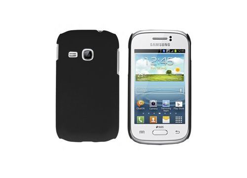 Coque rigide noire pour Samsung Galaxy Young S6310 aspect mat toucher rubber gomme