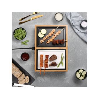 Princess 104020 électrique Barbecue de table noir, bambou - 1