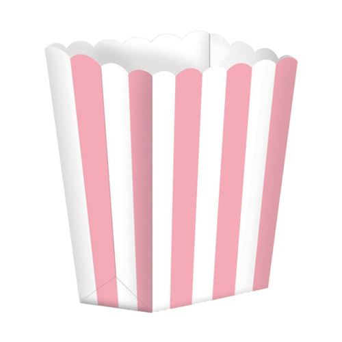 5 boîtes à bonbons rayures roses