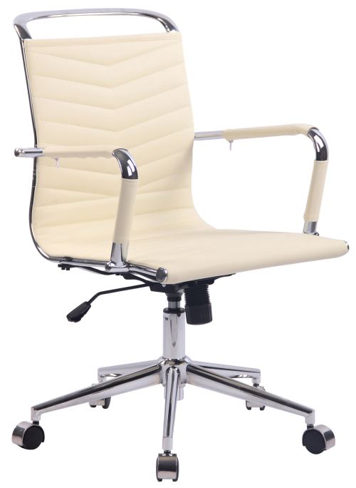 Fauteuil de bureau Burnley Similicuir ou véritable Cuir , Crème/Similicuir