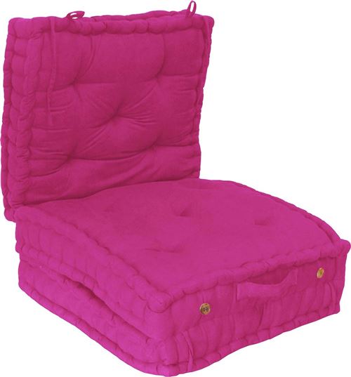 NO NAME - Coussin de sol 3 en 1 en coton Fuchsia