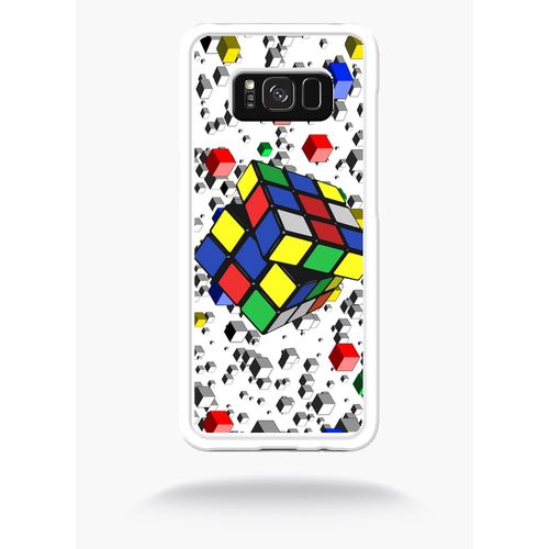 Coque Rubik's Cube 3d Compatible Samsung S8+ Bord Transparent